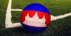 Cambodia soccer ball on corner kick position