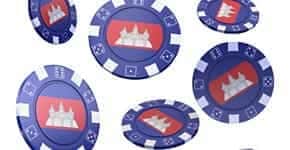 Casino chips with flag of Cambodia