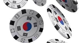 Casino chips with flag of South Korea